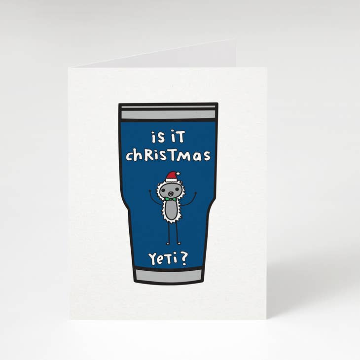 Funny Christmas Card are You Yeti for Christmas Pun Card, Cute