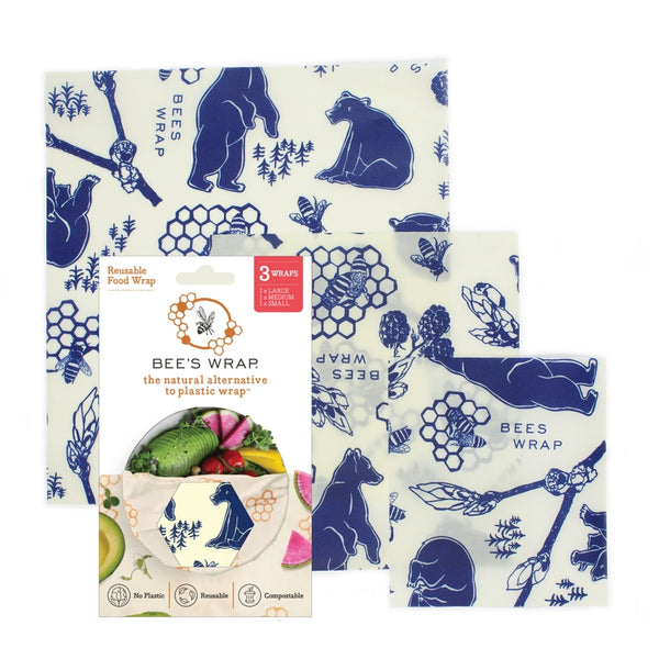 Sustainable Food Wrap - Assorted 3 pack - Bees & Bears - Bee's Wrap